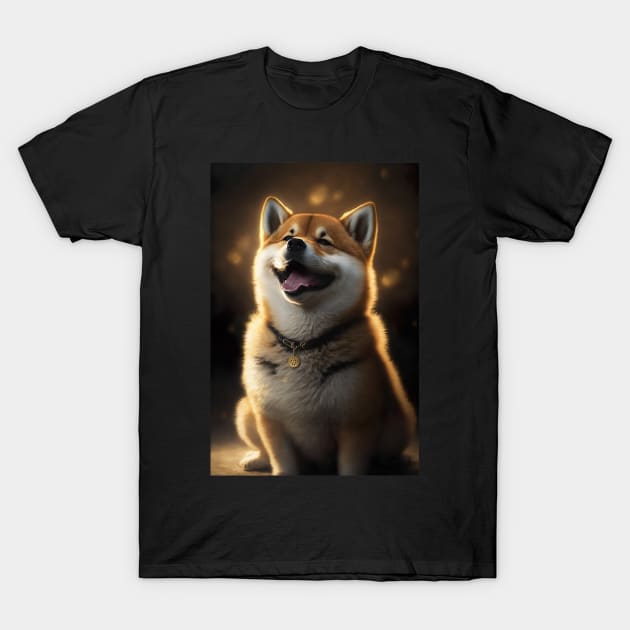 Happy Shiba Inu Dog T-Shirt by KoolArtDistrict